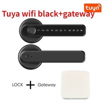 스마트 지문인식 도어락 안방 방문 욕실 사무실 문 손잡이 잠금장치핀 안전장치 TT Lock-tuya 지문 암호 잠금장치 침실 홈 볼 핸들 블루투스 와이파이, [09] Tuya wifi black