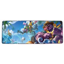 롤 LOL 디자인 마우스 패드 79종 시리즈 리그 오브 레전드 장패드 3mm 두께, 800x300mm + 3mm개, 오렌지 잭