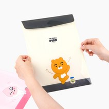 [카카오프렌즈 세로형 봉투파일] 파일 클리어파일 파일철 화일 클리어화일 투명파일 파일케이스 화일철 서류파일 악보화일 화일케이스 파일홀더 A4홀더 A4파일 문서철 포켓파일 포켓화일, 라이언