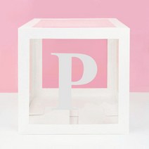 이사박스 택배 이삿짐 종이 큐브 투명 상자 30cm 편지 스타일 플라스틱 선물 풍선 결혼식 생일 파티 장식 베이비 샤워 용품 패키지 가방, [01] 30x30cm, [15] P