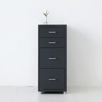 마켓비 OFFICY 2.2단 서랍장, 다크그레이