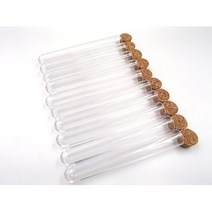 일본직발송 10. 【THE EXPERIMENT】 코르크 마개 부착 플라스틱제 시험관 10개 세트 연구 과학 실험 샘플, One Color, One Size_One Color, One Size_One Color