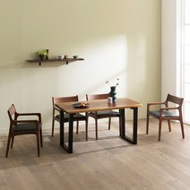 장인가구 에픽 로즈우드 우드슬랩 식탁 4인세트(의자4)(착불), 내츄럴