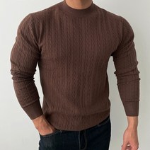 두툼 머슬핏 꽈배기 긴팔 니트 5color