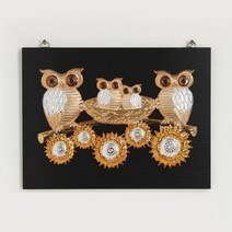 1300K kcjg032 해둥부엉이패밀리부조액자 30X40, 단품