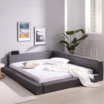 버드 저상형침대 가드 일반형 퀸(Q) 본넬매트포함, 크림