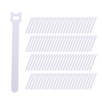 리빙준 만능 벨크로 타이 밴드, 화이트 100개