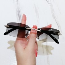 여자선글라스 new lady small rimless square diamonds 여성