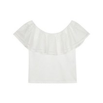 산드로 러플 오프숄더 티셔츠 SFPTS00843_White