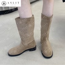 기타 [애슬릿] 데일리 돈피 가죽 스웨이드 롱 부츠