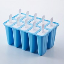 가정용제빙기 미니제빙기 아이스 캔디 금형 모양 재사용 가능한 쉬운 실리콘 얼음만드는기계, 블루-10pcs
