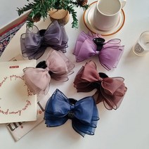 ﻿오늘출발[쉬폰 왕리본 집게핀] 빅사이즈 헤어 집게핀 긴머리헤어핀 여신머리핀