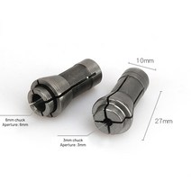 드릴비트 콘크리트 스텝 드라이버 트리밍 조각 기계 콜렛 척 다이 그라인더 라우터 3/6mm 비트 생크 어댑, 한개옵션0