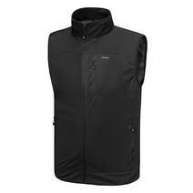 Willit 남성용 골프 조끼 경량 소프트쉘 조끼 아우터 민소매 재킷 하이킹 러닝용 캐주얼, Large, Black