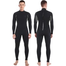 Dark Lightning Full Body Wetsuit Men and Women 3/2mm Wet Suit Womens Mens Diving Surfing Snorkeling, Men - Grey-3/2mm