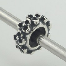 정통 925 스털링 실버 스페이서 스토퍼 심장 꽃 구슬 매력 유럽 스타일 3.0mm 팔찌 보석, [11] 11