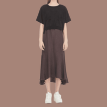 시슬리 반가다 풀오버 우븐 세트 SAKO01341BK 여자 롱원피스