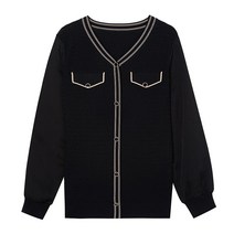 베스띠벨리 22F/W 투 포켓 배색 포인트 니트 BFU2904BK
