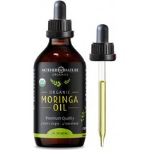 모링가 오일 - USDA 인증 유기농 100% 순수 냉압착 및 비정제 글루텐 프리 오일(2oz) - 피부 얼굴 바, 1