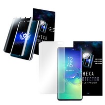 헥사 프로텍터 강화유리층 PET 우레탄 곡면 풀커버 [고투명2매+지문방지2매] or 방탄3매 or 지문방지3매 액정보호필름 중 택1, 고투명2매+지문방지2매, 아이폰 11Pro/ XS/ X