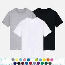 레이지옴므 무지 면티 30수 라운드 반팔티셔츠(남녀공용 멜란지 검정 백색)