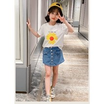아이짱 초등학생 주니어 여아 더블단추청치마반바지 고학년