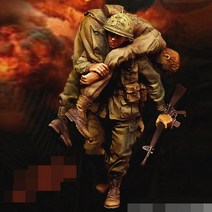 1/35 레진 키트 모형 피규어 GK 솔져 미군 ninf (13) &39;소방관 캐리 제 2 차 세계 대전 군사 테마 코팅되, 한개옵션0