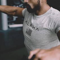 근육나시 ALPHA 남성반팔티 남성 헬스 티셔츠 짐웨어-72394EA