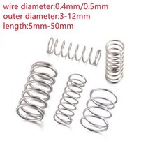 20PCS SS304 스테인레스 스틸 스프링 두께 0.4mm 0.5m 미니 가정용 보수 도구 하드웨어 악세사리, 0.5mm, 3mm, 20mm