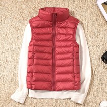 울트라 라이트 다운 자켓 여성 민소매 조끼 슬림 재킷 소녀 Gilet 플러스 경량 방풍 휴대용