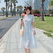 아일렛원피스 실크 여름 시어서커 원피스 지지미