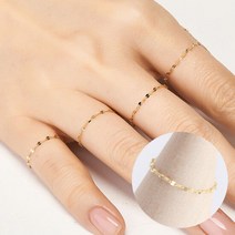 [엘렌쥬얼리]14k Tiny 아몬드 체인 반지