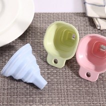 도매팜 2+2 파스텔 미니 휴대용 접이식 실리콘 깔대기, 2P+2P, 핑크+블루