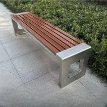 야외 벤치 의자 야외용 공원 정원 운동장 벤치의자 시리즈, 200x40x45cm(브라운바 스텐사각프레임)