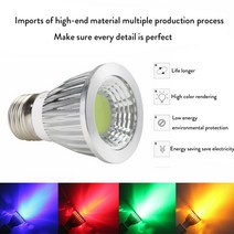 제이즈 6W LED 조명 9W 12W COB GU5.3 GU10 E27 E14 E12 디밍 스포츠 라이트 램프 고출력 전구 레드 그린 블루 옐로우 AC 110V 220V B24, 03 E14_02 아니다_03 12W, 01 파란