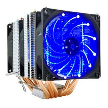 컴퓨터 케이스 SnowMAN CPU 쿨러 6 히트 파이프 4 핀 PWM RGB PC 저소음 인텔 LGA 1700 2011 1200 1150 1151 X79 X99 E5 AMD AM, 3.Blue light 3 Fan - AM3AM2FM2