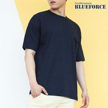 블루포스 남녀공용 스윕트 반팔티 오버핏 캐주얼 반팔 티셔츠 커플룩 단체복