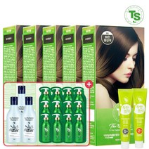 TS 더착한염색 튜브타입 120g x 5개 + 라퍼퓸샴푸100g*3+골드플러스6g*12, 7호 연한갈색 5개