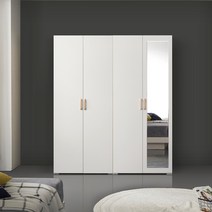 [케이컴퍼니본사] 이음1600장롱세트DM(긴문장+거울장), 화이트