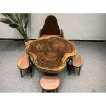 우드슬랩 물결테이블 카페 업소용 레스토랑 대형 테이블 원목식탁 식탁1000 야외북유럽, 흑금목 원목 대판 121*109*10두께