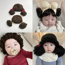 베베 아기가발 모자 유아 위그햇 뽀글이가발, 리본가발밴드(빨강), 리본가발밴드(빨강)