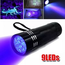 led uv 손전등 365nm 395nm blacklight 전갈 자외선 애완 동물 소변 감지기 줌 가능 자외선 야외 캠핑 조명, 9 led 보라색 빛