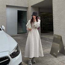 [메이빈스] 홀 반집업 롱 원피스