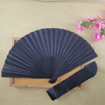공예 키트 diy 스타일 블랙 빈티지 핸드 팬 접는 댄스 웨딩 파티 장식 유모차 액세서리, [01] 1pc Fan and 1pc Bag