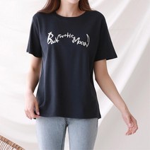 여자 깔끔한 영문 프린트 심플 기본 반팔티 트렌드한
