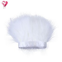 공예용깃털 펜 먼지털이 화려한 칠면조 마라부 깃털 리본 레이스 트림 6-8 CM 멋진 부드럽고 푹신한 염색, [01] 6-8 cm, 02 White_01 6-8 cm