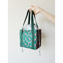 채우다 상점 예쁜 상큼체리 조리개 소형보온보냉가방 소형쿨러백 아이스백 런치백 도시락가방 아이스가방 이유식가방 2가지 색상, 그린