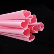 하트빨대 12mm 21cm 벌크포장 핑크 (50개), 단품, 단품