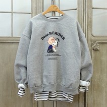 이힝 디어 찰리 프린팅 루즈핏 기모 맨투맨