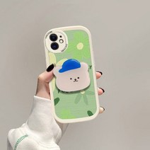 스마트폰 그립팝 거치대 에폭시그립톡 스마일 스마트톡 악세사리 아크릴톡 3M 이지그립 캐릭터 톡홀더, 베어블루